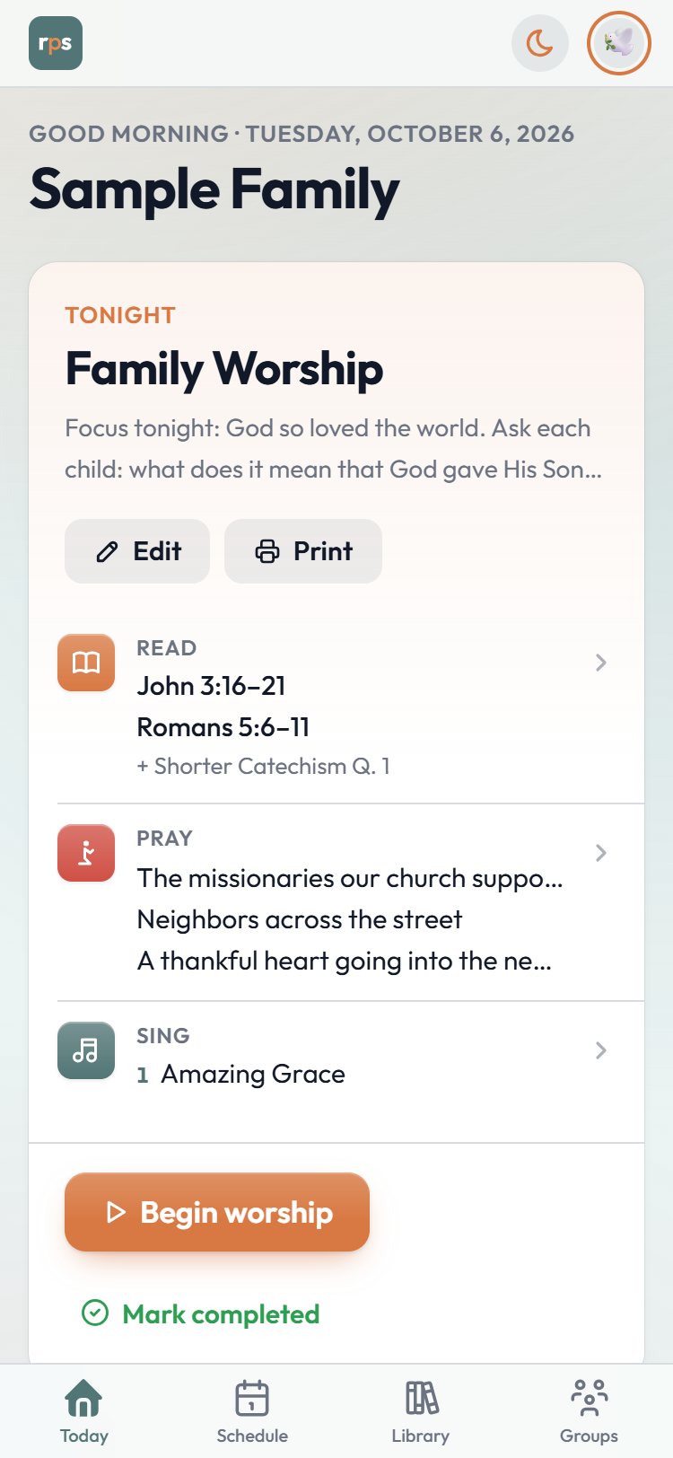 Tonight's worship on a phone